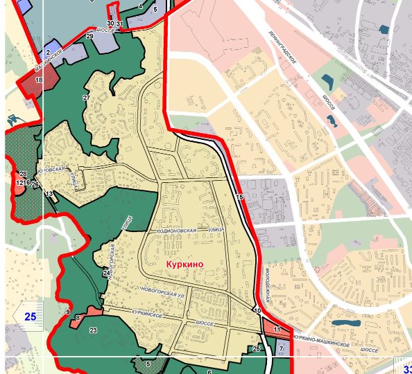 Микрорайоны куркино схема